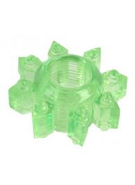 Зеленое эрекционное кольцо-звезда - Toyfa Basic - в Нижнем Тагиле купить с доставкой