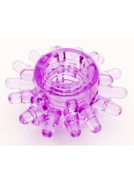 Фиолетовое гелевое эрекционное кольцо с шипиками - Toyfa Basic - в Нижнем Тагиле купить с доставкой