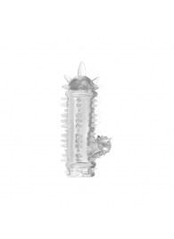 Прозрачная насадка с шипами и клиторальной шишечкой CLIT-BANGER SLEEVE IN CLEAR - Tonga - в Нижнем Тагиле купить с доставкой