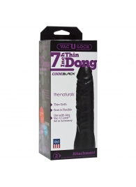 Насадка-фаллоимитатор для страпон-систем Vac-U-Lock CodeBlack 7 Inch Thin Dong - 18,3 см. - Doc Johnson - купить с доставкой в Нижнем Тагиле