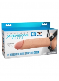 Полый страпон на ремнях 8’’ Hollow Silicone Strap-on - Pipedream - купить с доставкой в Нижнем Тагиле