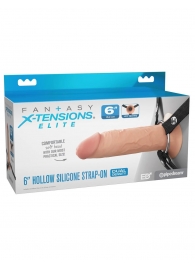 Полый страпон на ремнях 6’’ Hollow Silicone Strap-on - Pipedream - купить с доставкой в Нижнем Тагиле