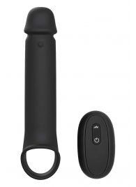 Черная насадка-удлинитель с вибрацией Vibrating Extender With Remote - Dream Toys - в Нижнем Тагиле купить с доставкой
