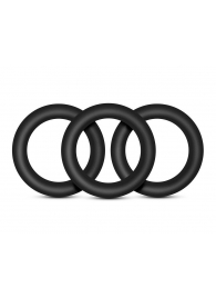 Набор из 3 черных эрекционных колец Black Small Penis Rings - Blush Novelties - в Нижнем Тагиле купить с доставкой