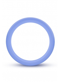 Голубое люминесцентное кольцо Silicone Glo Cock Ring - Blush Novelties - в Нижнем Тагиле купить с доставкой