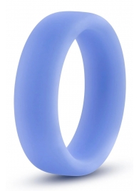 Голубое люминесцентное кольцо Silicone Glo Cock Ring - Blush Novelties - в Нижнем Тагиле купить с доставкой