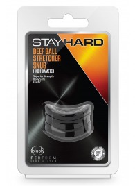 Черное эрекционное кольцо на мошонку Beef Ball Stretcher Snug - Blush Novelties - в Нижнем Тагиле купить с доставкой