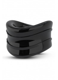 Черное эрекционное кольцо на мошонку Beef Ball Stretcher Snug - Blush Novelties - в Нижнем Тагиле купить с доставкой