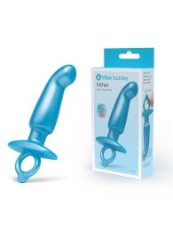Голубая анальная пробка для массажа простаты Hither Silicone Prostate Plug - 14,3 см. - b-Vibe - в Нижнем Тагиле купить с доставкой