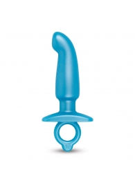 Голубая анальная пробка для массажа простаты Hither Silicone Prostate Plug - 14,3 см. - b-Vibe - в Нижнем Тагиле купить с доставкой