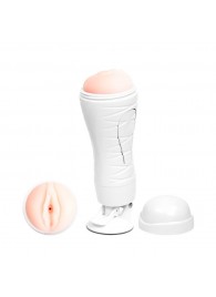 Мастурбатор-вагина Flora White с присоской и 12 режимами вибрации - Baile - в Нижнем Тагиле купить с доставкой