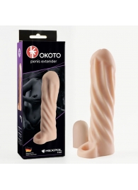 Телесная насадка-удлинитель Okoto со спиралевидным рельефом - 16 см. - Sitabella - в Нижнем Тагиле купить с доставкой