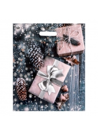 Новогодний пакет с принтом в виде подарков и вырубной ручкой (45х38 см) - Сима-Ленд - купить с доставкой в Нижнем Тагиле