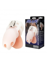 Белая клетка для пениса Silicone Small 2 in Cock Cage With Ball Divider - BlueLine - купить с доставкой в Нижнем Тагиле