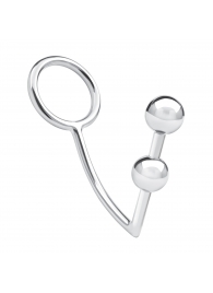 Кольцо на пенис с анальным стимулятором Two Bead Stainless Steel Anal Hook   Cock Ring - BlueLine - в Нижнем Тагиле купить с доставкой