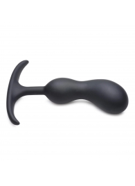 Черный массажер простаты с утяжелителями Premium Silicone Weighted Prostate Plug Medium - 16,3 см. - XR Brands - в Нижнем Тагиле купить с доставкой