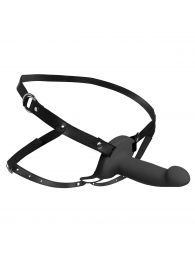 Черный полый страпон с вибрацией 2’’ Erection 28X Smooth Vibrating Silicone Penis Sheath - XR Brands - купить с доставкой в Нижнем Тагиле