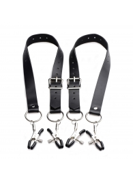 Ремни с зажимами для половых губ Spread Labia Spreader Straps with Clamps - XR Brands - купить с доставкой в Нижнем Тагиле