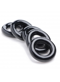 Комплект из 5 черных эрекционных колец для мошонки Ring Master Custom Ball Stretcher Kit - XR Brands - в Нижнем Тагиле купить с доставкой