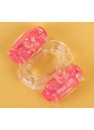 Прозрачное виброкольцо с двумя вибропульками - Toyfa Basic - в Нижнем Тагиле купить с доставкой