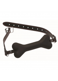 Черный кляп в форме косточки Hound Adjustable Dog Bone Gag - XR Brands - купить с доставкой в Нижнем Тагиле