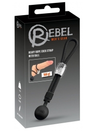 Черное эрекционное лассо с шариком-утяжелителем Heavy Rope - Orion - в Нижнем Тагиле купить с доставкой