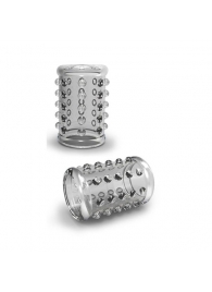 Прозрачная насадка на пенис с шишечками STAY HARD COCK SLEEVE 02 CLEAR - Blush Novelties - в Нижнем Тагиле купить с доставкой