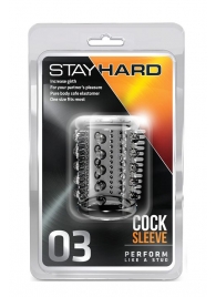 Прозрачная насадка с шипами и шишечками STAY HARD COCK SLEEVE 03 CLEAR - Blush Novelties - в Нижнем Тагиле купить с доставкой