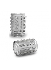 Прозрачная насадка с шипами и шишечками STAY HARD COCK SLEEVE 03 CLEAR - Blush Novelties - в Нижнем Тагиле купить с доставкой