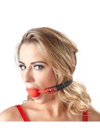 Силиконовый кляп-шар на чёрных ремешках Red Gag silicone - Orion - купить с доставкой в Нижнем Тагиле
