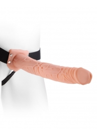 Фаллопротез телесного цвета Hollow Strap-On - 29 см. - Pipedream - купить с доставкой в Нижнем Тагиле