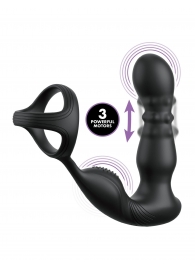 Черный вибростимулятор простаты с кольцом Ass-gasm Slide   Glide - Pipedream - в Нижнем Тагиле купить с доставкой