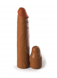 Коричневая насадка на член 2  Silicone X-tension - 20,3 см. - Pipedream - в Нижнем Тагиле купить с доставкой