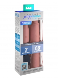 Телесная вибронасадка на член 3  Vibrating Mega X-tension with Remote - 22,9 см. - Pipedream - в Нижнем Тагиле купить с доставкой