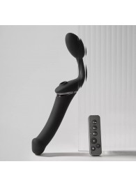 Черный безремневой вибрострапон Strap-On-Me Multi Orgasm Size XL - Strap-on-me - купить с доставкой в Нижнем Тагиле