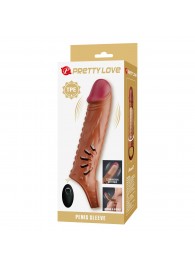 Коричневая вибронасадка с подхватом мошонки и пультом ДУ - Baile - в Нижнем Тагиле купить с доставкой