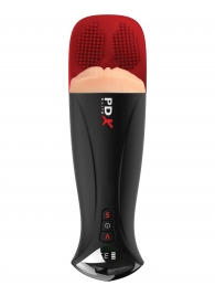 Телесный мастурбатор-вагина в черной колбе с вибрацией Fuck-O-Matic Pro XL - Pipedream - в Нижнем Тагиле купить с доставкой