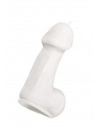 Белая свеча в форме пениса - 47 гр. - Pecado - купить с доставкой в Нижнем Тагиле