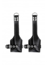 Черные подвесы с белой строчкой - Pecado - купить с доставкой в Нижнем Тагиле