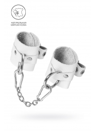 Белые мягкие кожаные наручники с люверсами - Pecado - купить с доставкой в Нижнем Тагиле