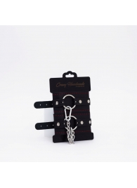 Черно-красные кожаные оковы - Crazy Handmade - купить с доставкой в Нижнем Тагиле