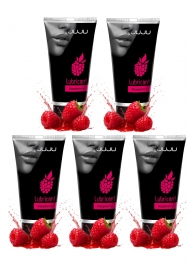 Набор из 5 съедобных лубрикантов JUJU со вкусом малины - JuJu - купить с доставкой в Нижнем Тагиле