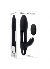 Черная насадка на пенис с вибрацией Nautilus - Zero Tolerance - в Нижнем Тагиле купить с доставкой