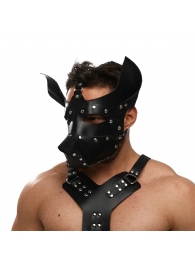 Черная кожаная маска «Собака» - Crazy Handmade - купить с доставкой в Нижнем Тагиле