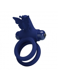 Синее эрекционное кольцо с вибростимуляцией клитора - Baile - в Нижнем Тагиле купить с доставкой
