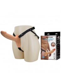 Телесный полый мужской страпон London - 16,8 см. - Baile - купить с доставкой в Нижнем Тагиле