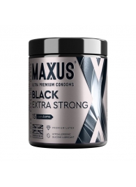 Черные утолщенные презервативы MAXUS Extra Strong с железным кейсом - 15 шт. - Maxus - купить с доставкой в Нижнем Тагиле