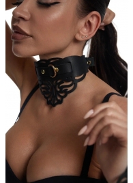 Фигурный чокер с узорами и золотистой фурнитурой - Crazy Handmade - купить с доставкой в Нижнем Тагиле