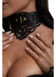 Фигурный чокер с узорами и золотистой фурнитурой - Crazy Handmade - купить с доставкой в Нижнем Тагиле