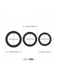 Набор из 3 черных эрекционных колец Stay Hard - Boys of Toys - в Нижнем Тагиле купить с доставкой